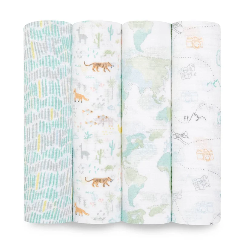 Cotton Muslin Swaddles - 4 Pack - Image 26