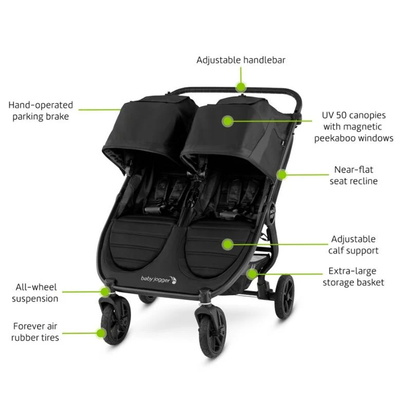 City Mini GT2 Double Stroller - Jet - Image 3