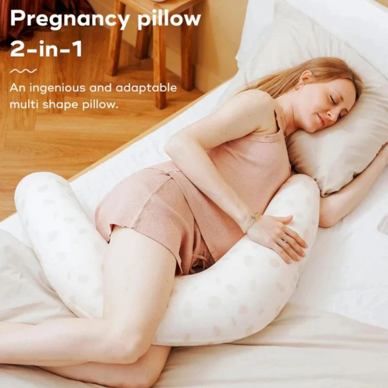 B.Love 2-in-1 Pregnancy & Breastfeeding Pillow - Off White Petals - Image 3