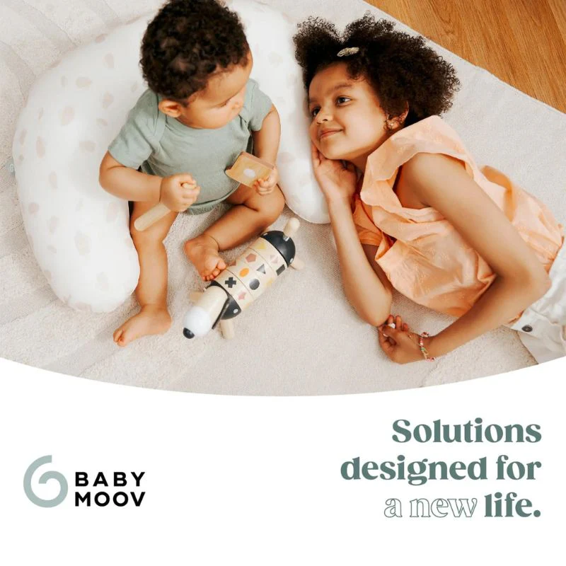 B.Love 2-in-1 Pregnancy & Breastfeeding Pillow - Off White Petals - Image 4