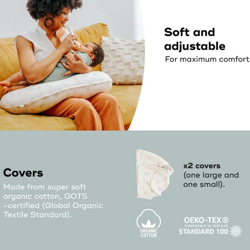 B.Love 2-in-1 Pregnancy & Breastfeeding Pillow - Off White Petals - Image 5