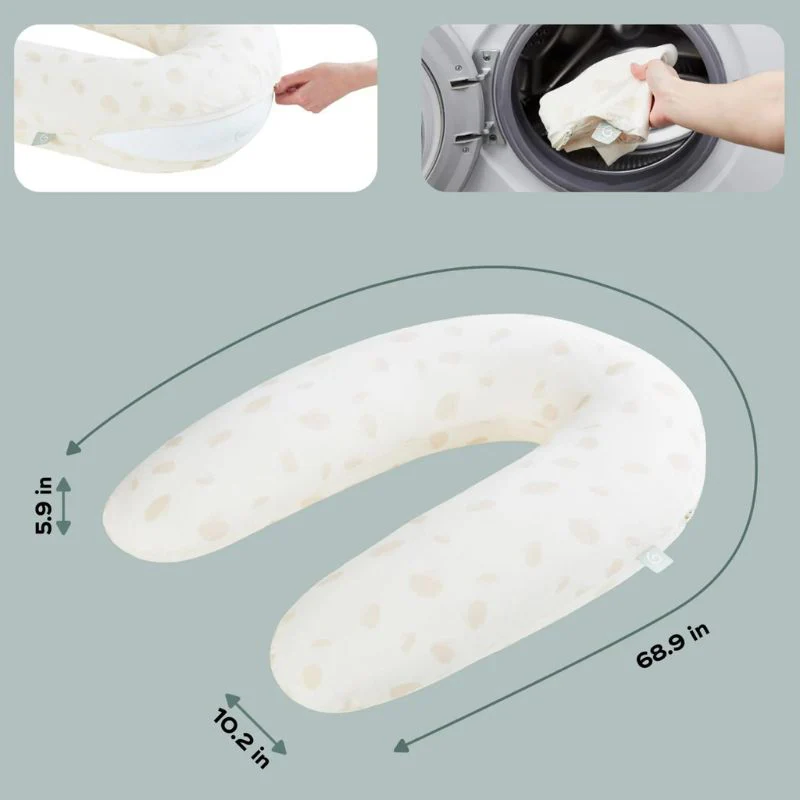 B.Love 2-in-1 Pregnancy & Breastfeeding Pillow - Off White Petals - Image 6