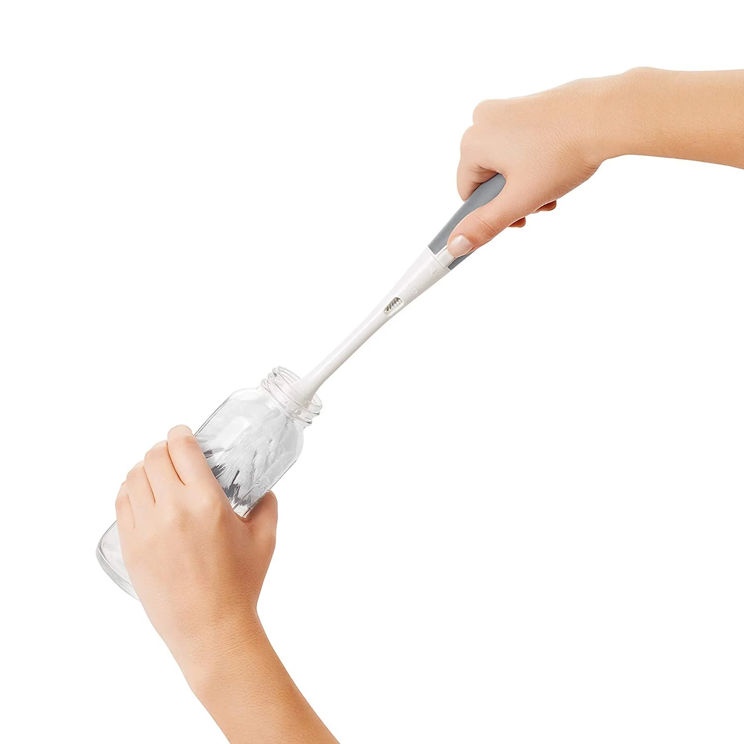 Bottle Brush with Nipple Cleaner and Stand - Grey - Image 4