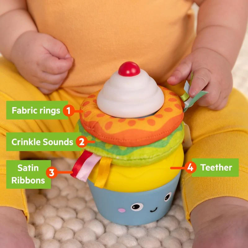 Cupcake Tower Stacking Toy with Teether - Image 4