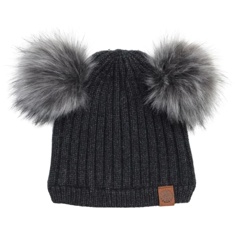 Double Pompom Baby Knit Hat - Image 2