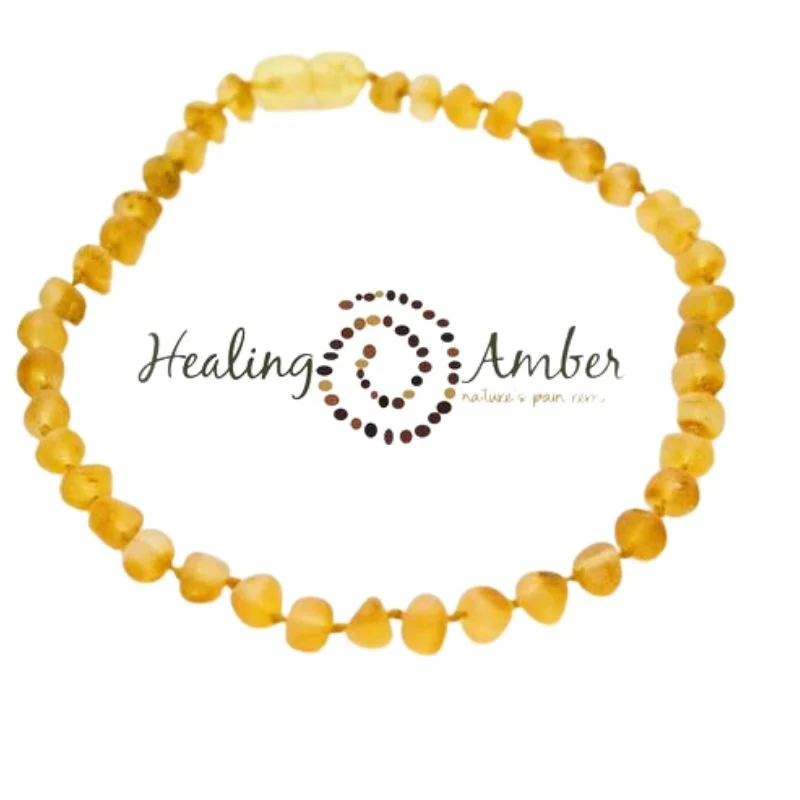 Raw Baltic Amber Teething Necklace - 13 Inch - Image 8