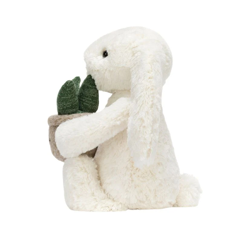 Cream Bunny with Plant Plush Toy - Image 2