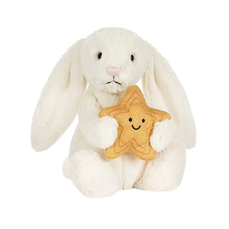 Cream Bunny with Star Plush Toy