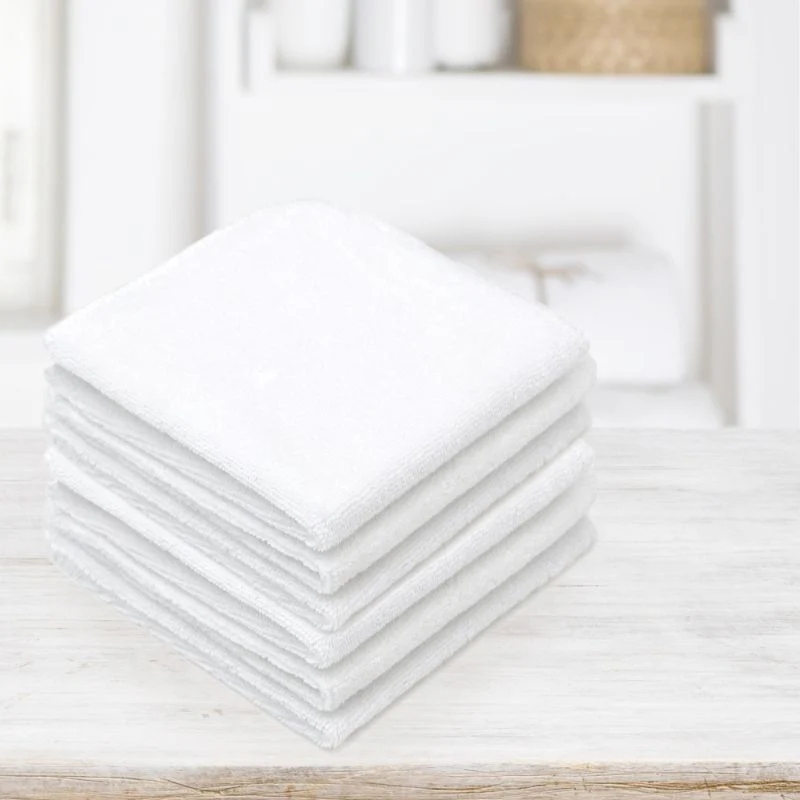6 pack White Washcloths - Image 4