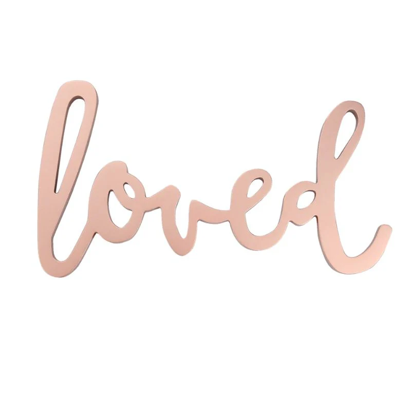 Loved Rose Gold Wood Wall Decor
