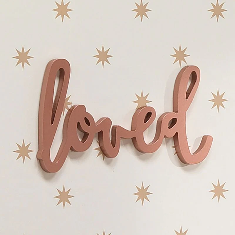 Loved Rose Gold Wood Wall Decor - Image 2