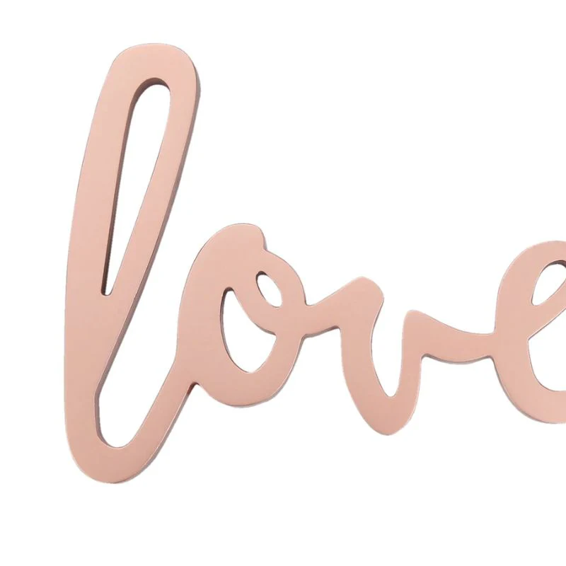 Loved Rose Gold Wood Wall Decor - Image 3