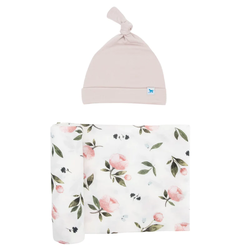 Stretch Knit Swaddle & Hat Set - Image 40