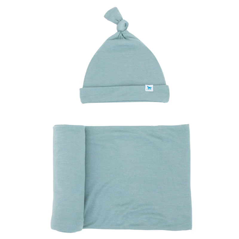 Stretch Knit Swaddle & Hat Set - Image 6