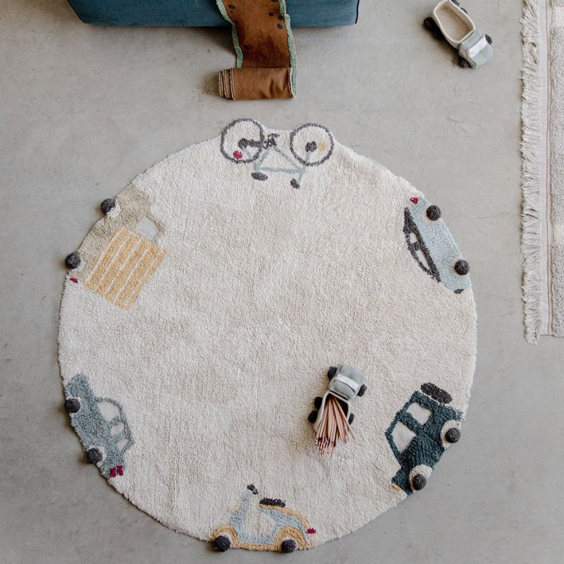 Eco-City Wheels Washable Round Area Rug - Image 2