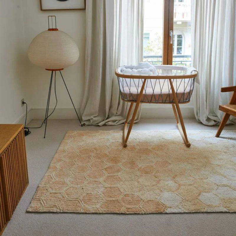 Round Honeycomb Washable Rug - Image 9