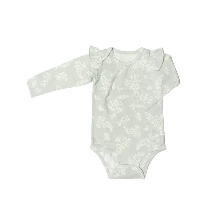 Ruffle Long Sleeve Bodysuit in Tencel - Image 18