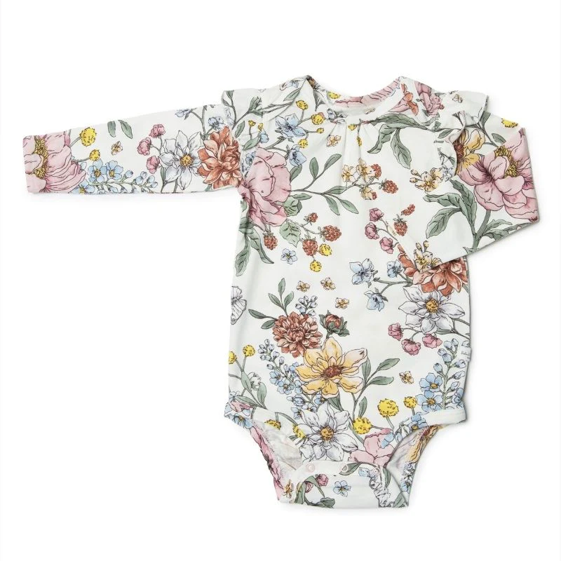 Ruffle Long Sleeve Bodysuit in Tencel - Image 28