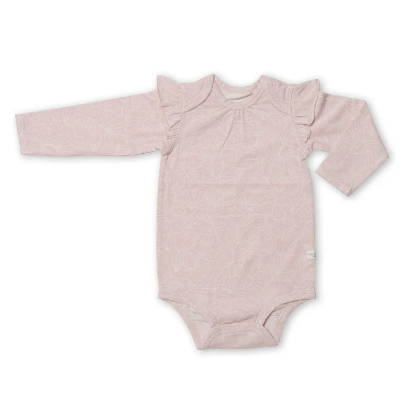 Ruffle Long Sleeve Bodysuit in Tencel - Image 3