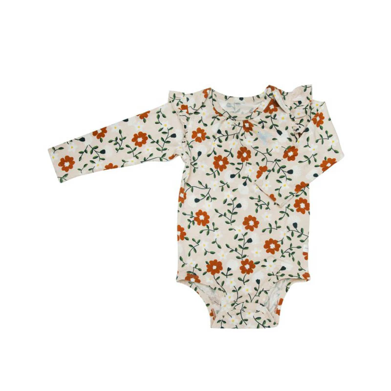 Ruffle Long Sleeve Bodysuit in Tencel - Image 4