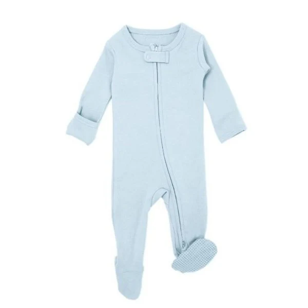 Organic Zipper Footed Sleeper - Solids