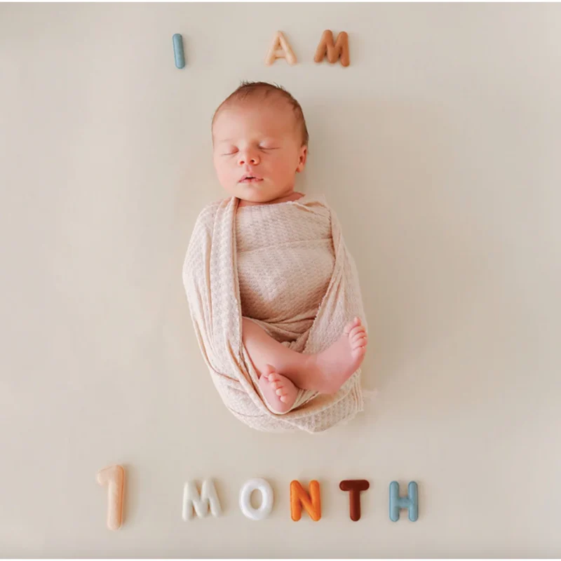 Monthly Milestone Baby Felt Letters - Neutral - Image 3