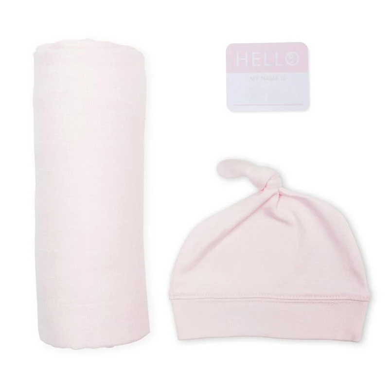 Hello World Swaddle & Knotted Hat Set - Image 11