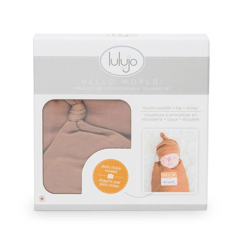 Hello World Swaddle & Knotted Hat Set - Image 41