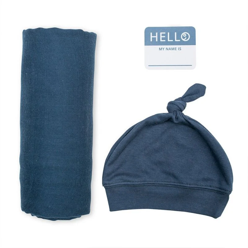 Hello World Swaddle & Knotted Hat Set - Image 5