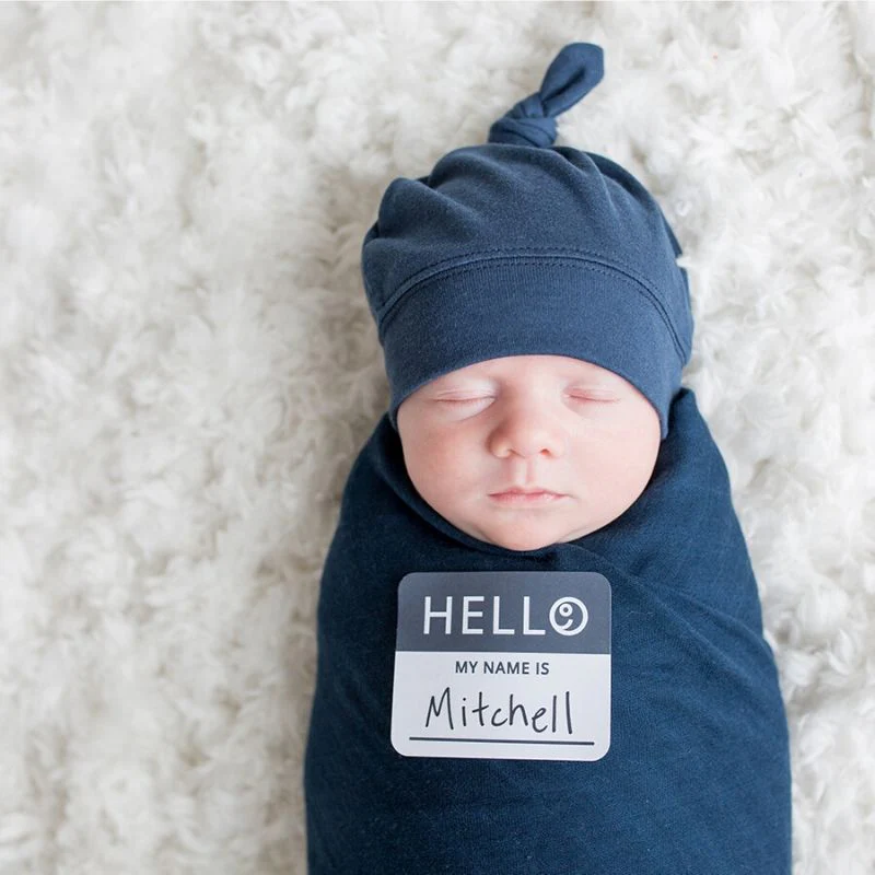 Hello World Swaddle & Knotted Hat Set - Image 7