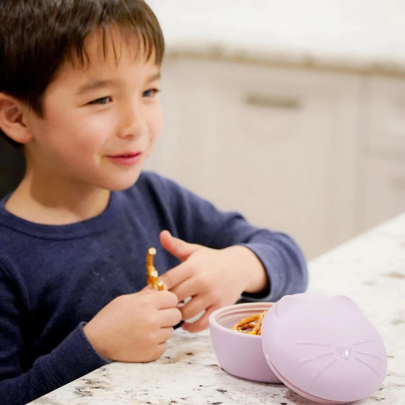 Silicone Animal Bowl with Lid and Utensils - Image 5