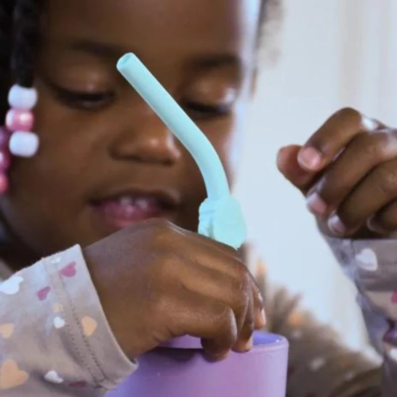 Silicone Animal Straws with Cleaning Brush - Image 4