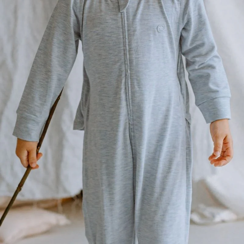 Bamboo Cotton Long Sleeve Drop Bottom Romper - Image 10