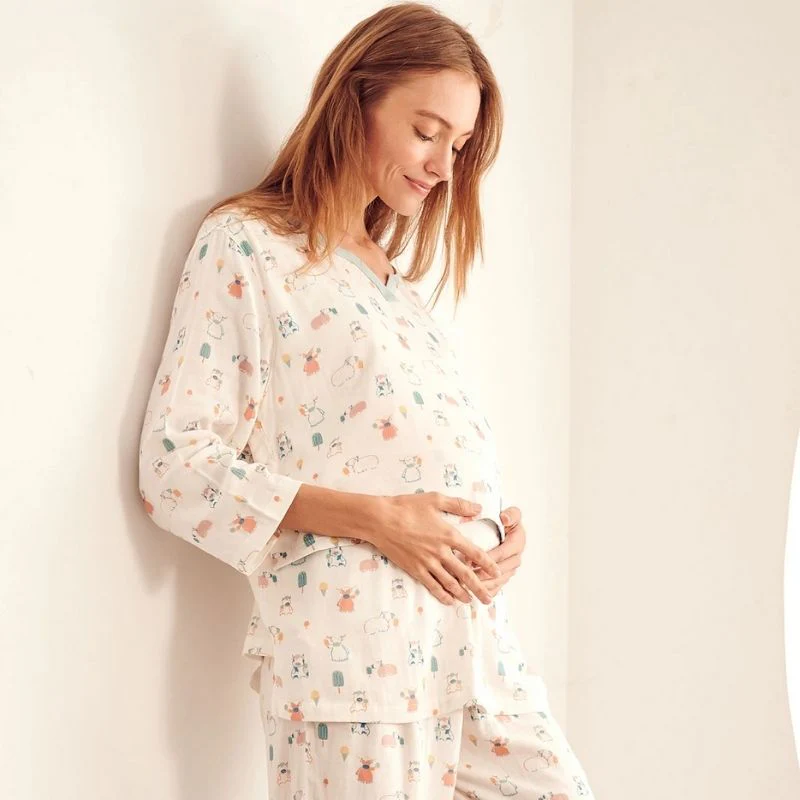 Women's Bamboo 3/4 Sleeve Nursing PJ Set - Image 14