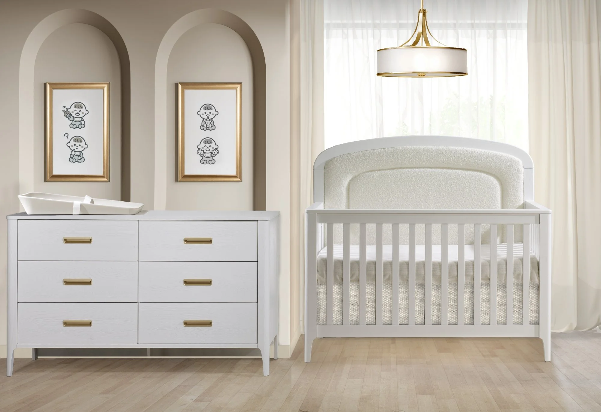 Palo 5-in-1 Upholstered Convertible Crib - Image 4