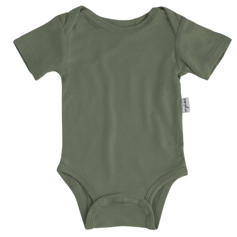Bamboo Short Sleeve Bodysuits - Solids - Image 15