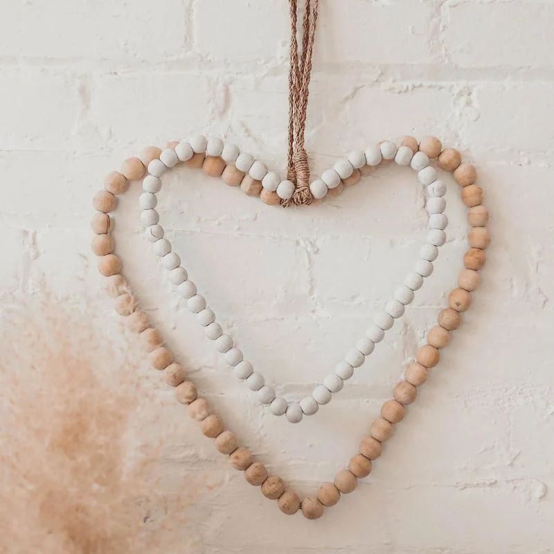Wooden Beaded Heart - Image 5