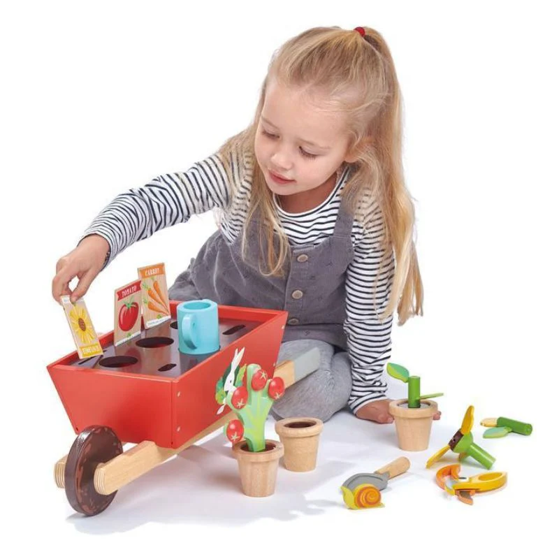 Wooden Garden Wheelbarrow Set - Image 4