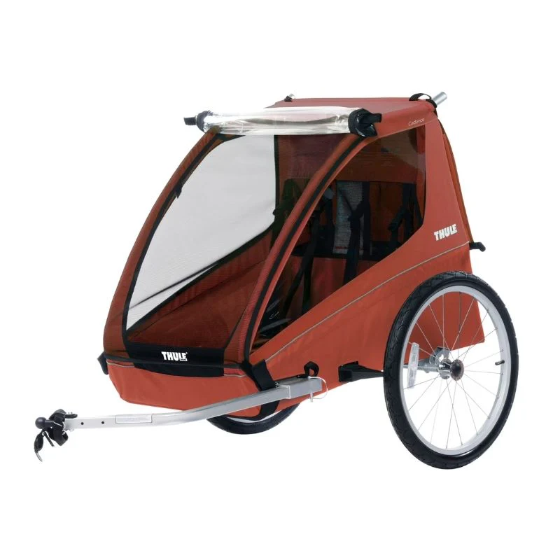 Cadence 2 Seat Bicycle Trailer - Hot Sauce Red - Image 9