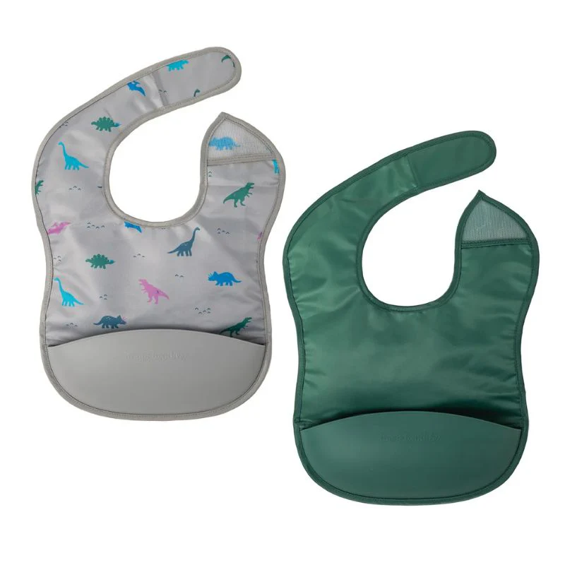 Mess-proof Silicone Pocket Bibs - 2 Pack - Image 9