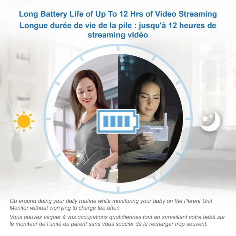 Smart WiFi Remote Access 360 Degree Pan & Tilt Video Baby Monitor with 5” Display - Image 5